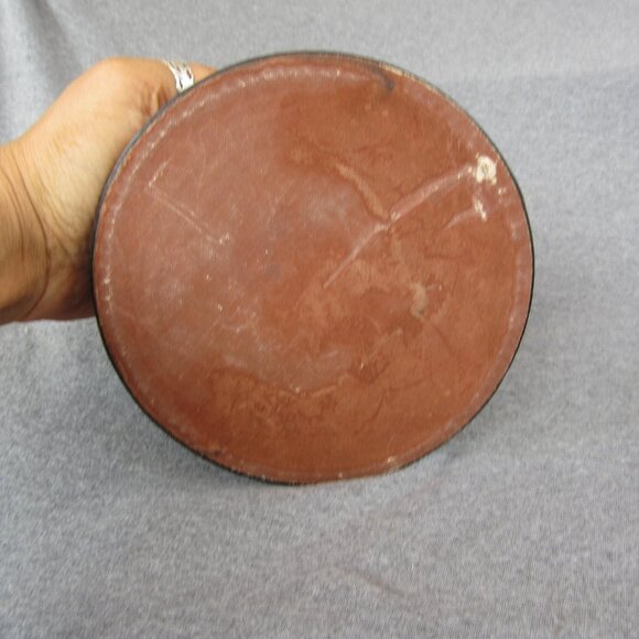 Dunhill 1956 leather ceramic MCM ashtray vintage man-cave (w2905)